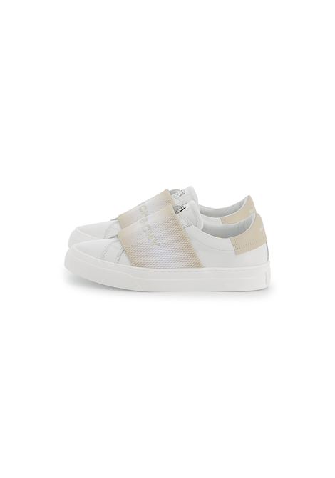 Sneakers Urban Street Bianche Con Fascia Logo Beige GIVENCHY KIDS | H30673184